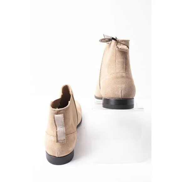 Zara Mens Beige Split Leather Ankle Boots Sz 6