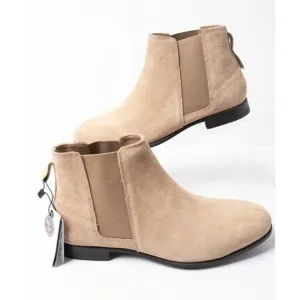 Zara Mens Beige Split Leather Ankle Boots Sz 6