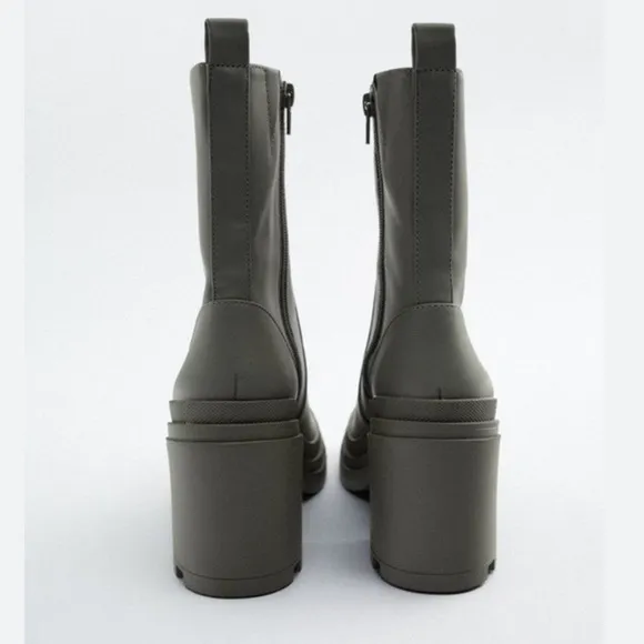 Zara NEW rubberized ankle boots