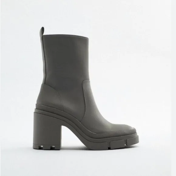 Zara NEW rubberized ankle boots