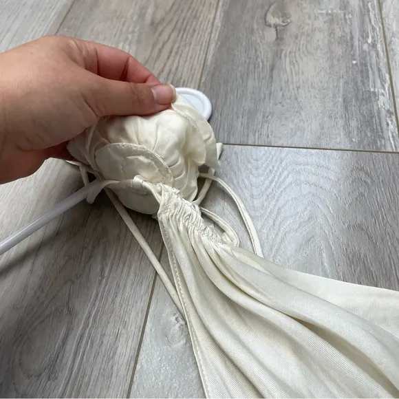 Zara Slip Dress satin flower NWT Cream (small) bloggers favorite minimalist chic
