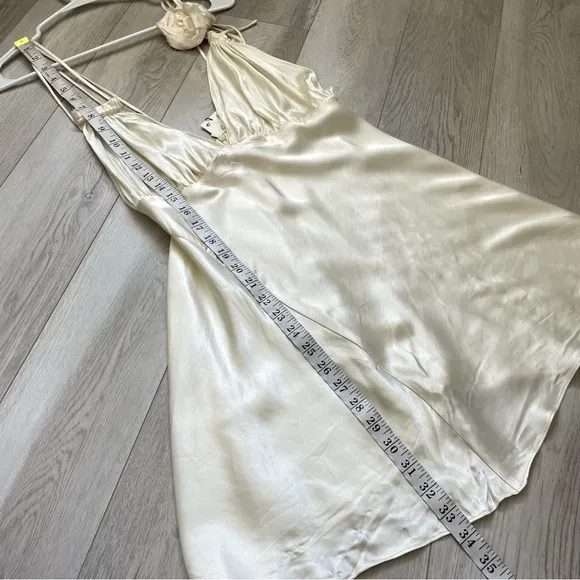 Zara Slip Dress satin flower NWT Cream (small) bloggers favorite minimalist chic