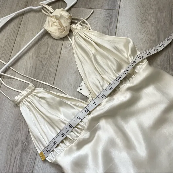Zara Slip Dress satin flower NWT Cream (small) bloggers favorite minimalist chic