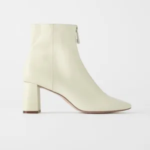 ZARA SOFT LEATHER HIGH HEELED ANKLE BOOTS TRF