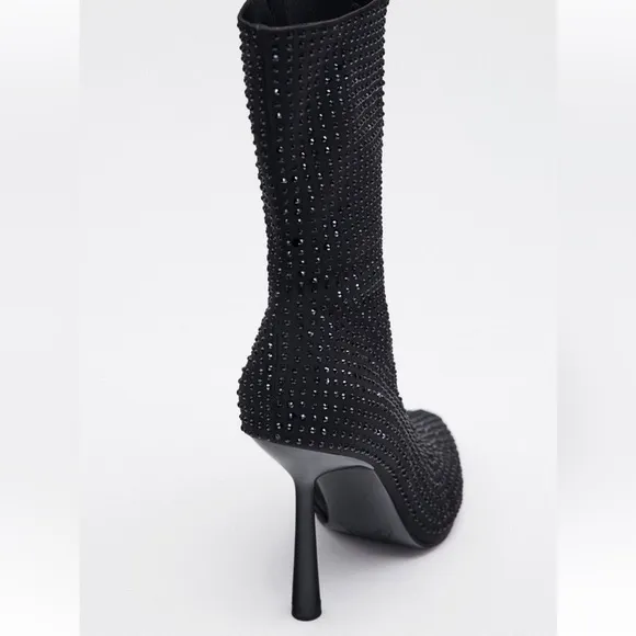 Zara sparkly high heel ankle boots