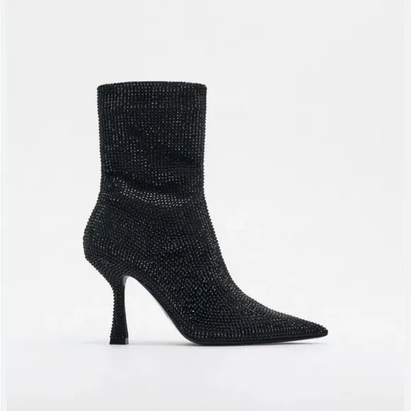 Zara sparkly high heel ankle boots