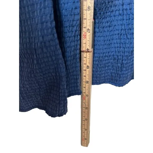 Zara textured tiered weave midi blue dress sz M