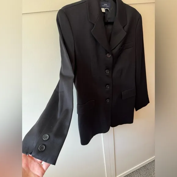 Zara Women’s Vintage Black Suit Jacket Blazer‎ Wool Blend Lined Size 6