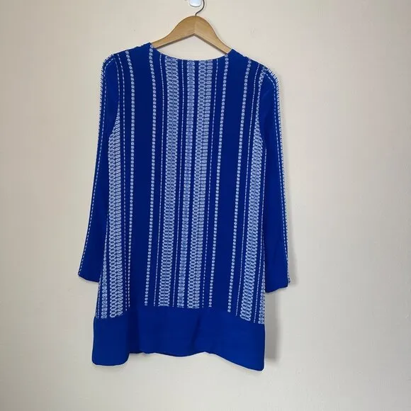 Zeus   Dione Silk Embroidered Dress Womens Size 40 Tassels Boho Grecian Luxury