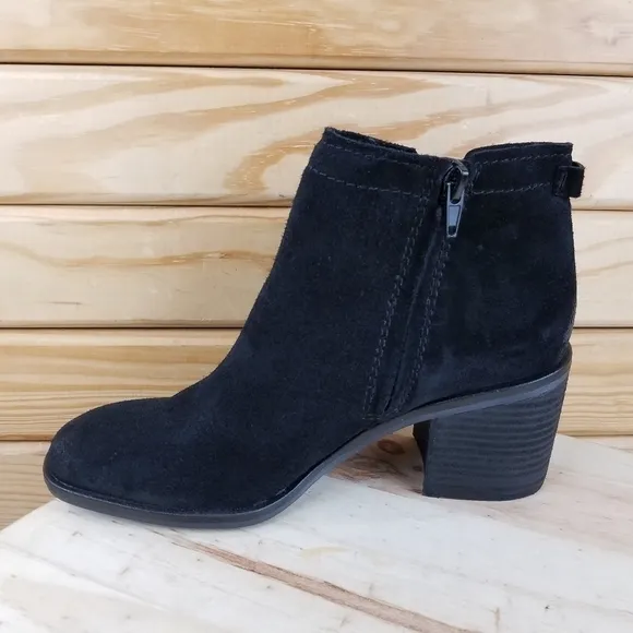 Zodiac Women's 7M Larsen Ankle Boots Black Leather Western Biker Booties NEW