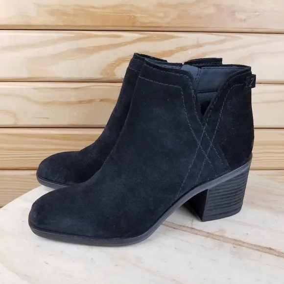 Zodiac Women's 7M Larsen Ankle Boots Black Leather Western Biker Booties NEW