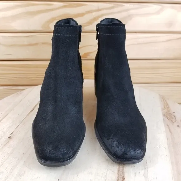 Zodiac Women's 7M Larsen Ankle Boots Black Leather Western Biker Booties NEW